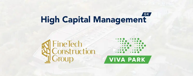 Logos of High Capital Management, FineTech Construction Group and Viva Park