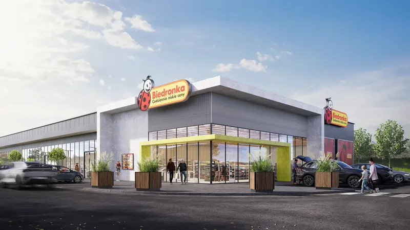 Visualisation of the Viva Park Cieszyn retail park – Biedronka store