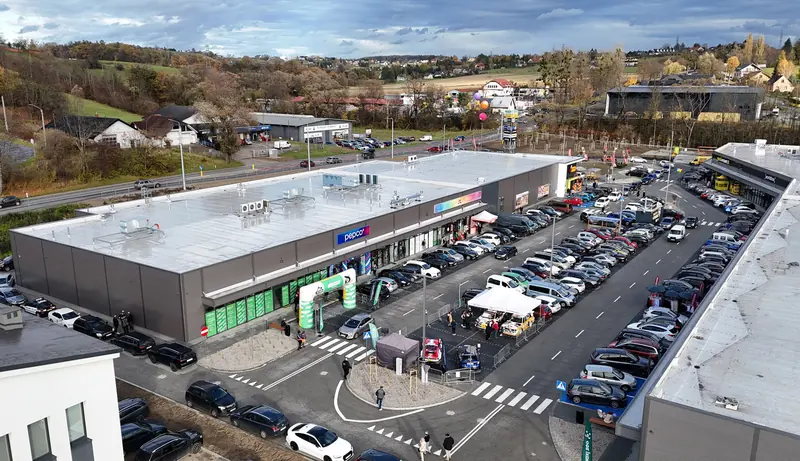 Aerial view of the Viva Park Cieszyn buildings on the opening day