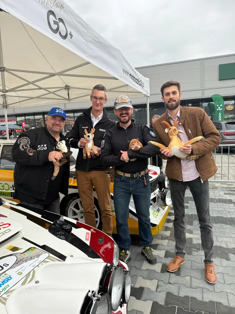 Rally drivers and co-drivers at the opening of Viva Park Cieszyn