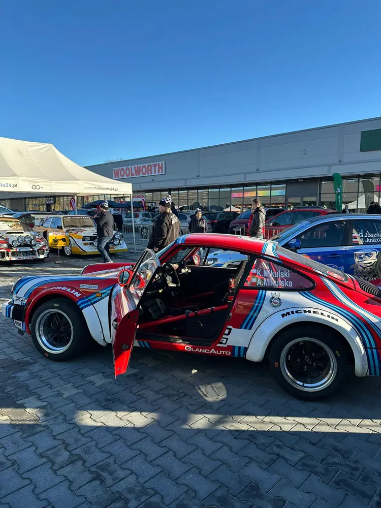 Porsche 911 SC rally car during the motoring show