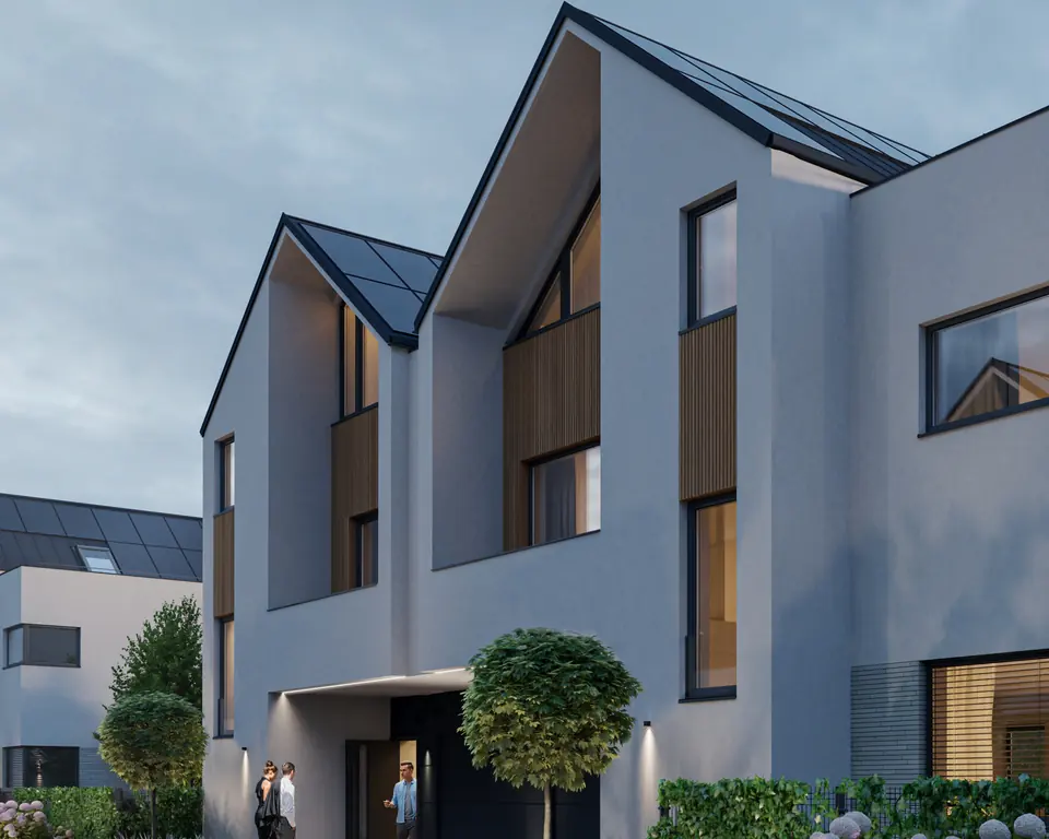 Visualisation of semi-detached houses on the Borowiecka Park estate