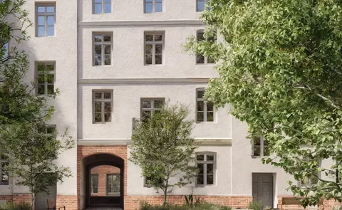 Visualisation of the restored tenement building with a gateway at ul. Inżynierska 5