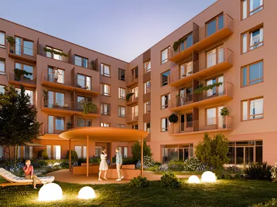 Inner courtyard at dusk