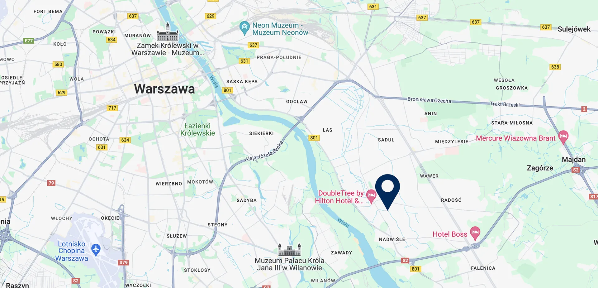 Map showing the location of the Borowiecka Park project