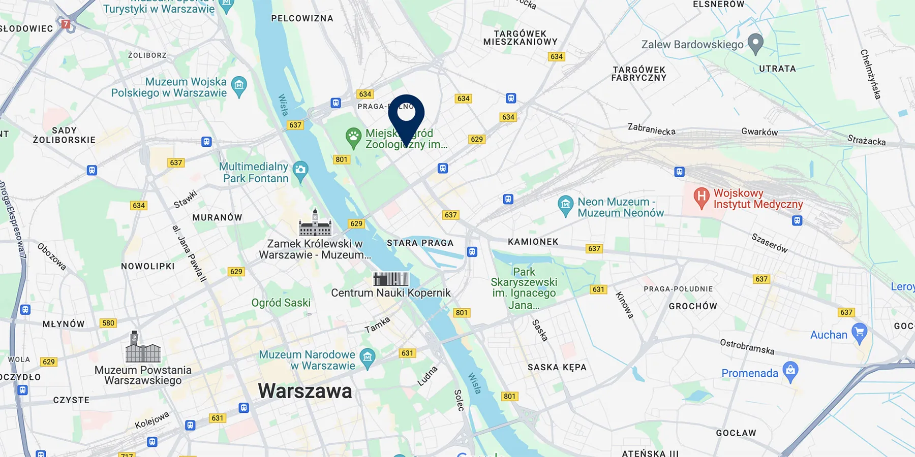 Mapa z lokalizacją inwestycji Cukry Praga