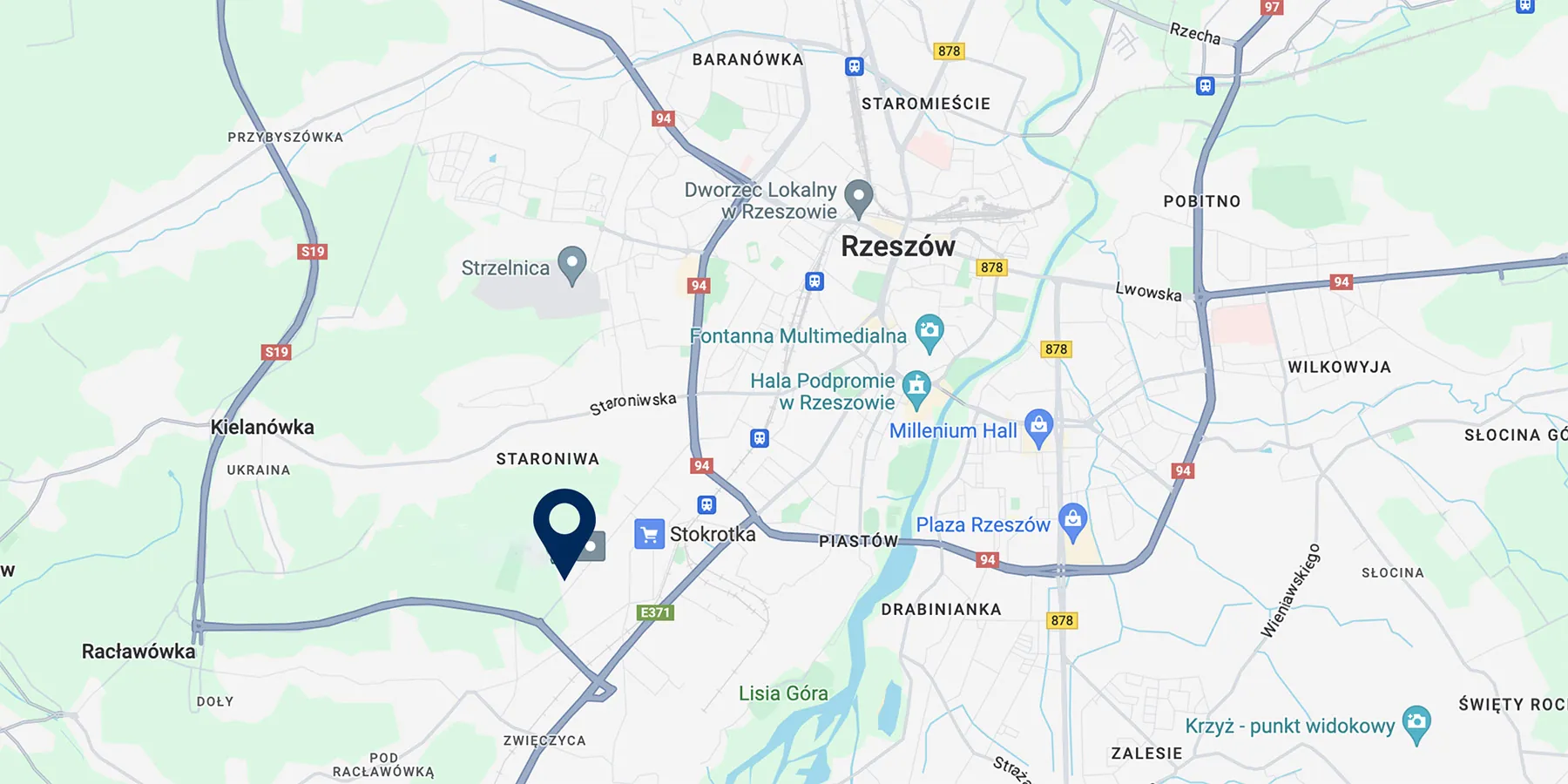 Mapa z lokalizacją inwestycji Viva Park Rzeszów